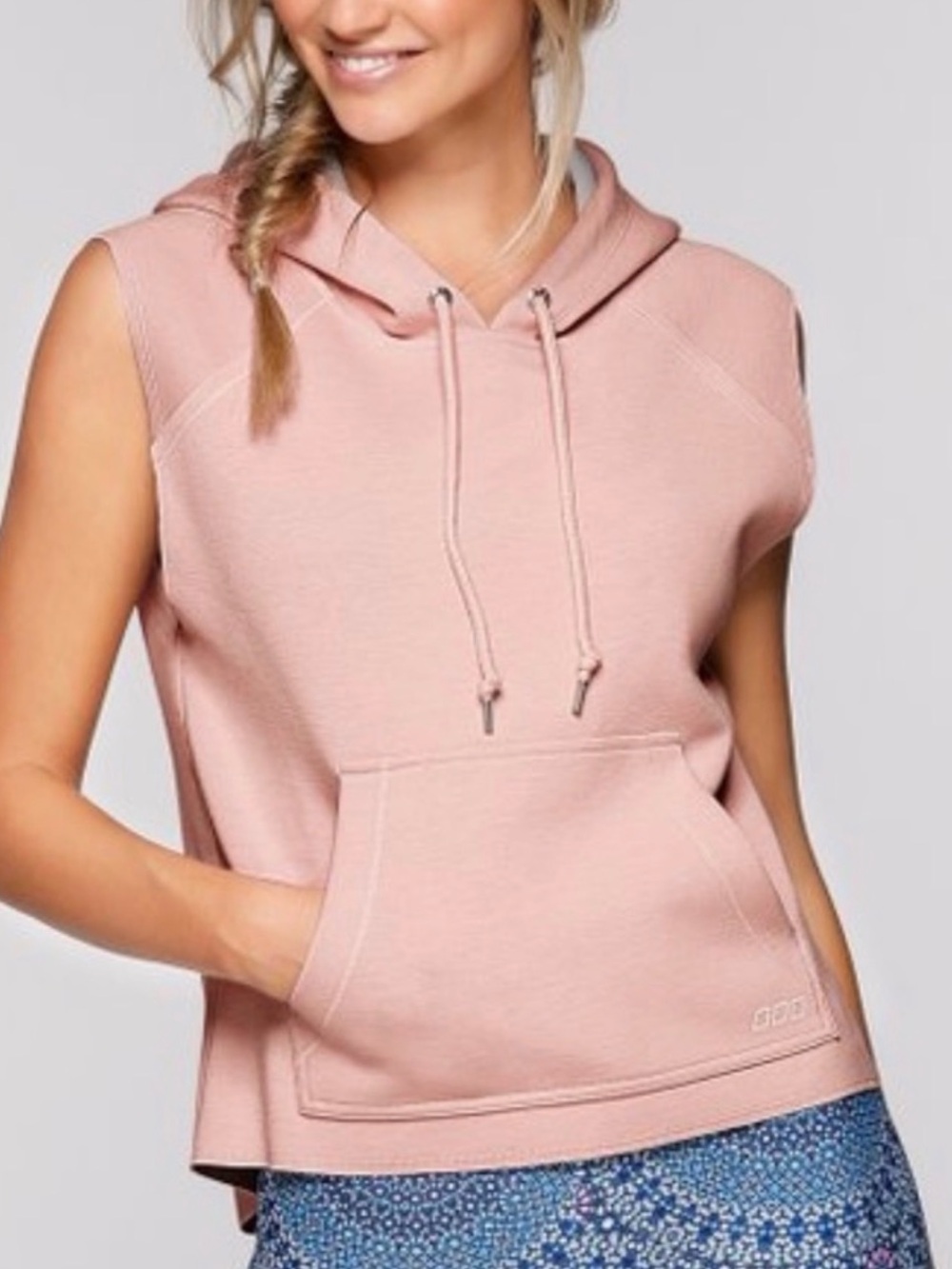 UNIQUELY LORNA JANE Sleeveless Hoodie Tank Top in Dusty Pink Sz S